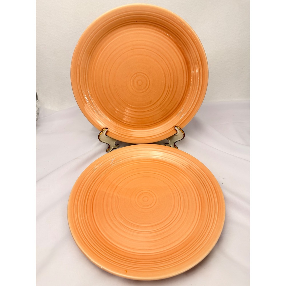Franciscan Peach Reflections Dinner Plates Set of 2 Vintage USA Peach 10.75"